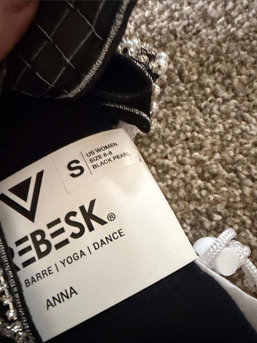 Arebesk Black Pearl Bow Anna Grip Socks. Size Small. - Picture 2 of 4